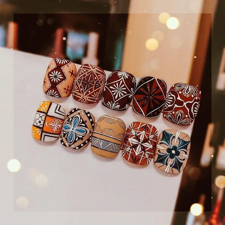 Nail thổ cẩm đẹp