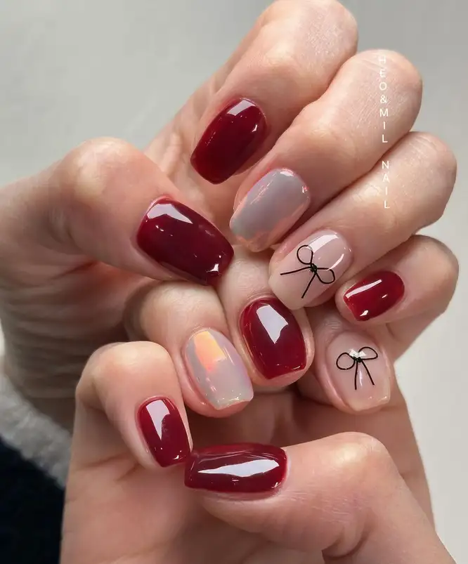 Nail tay đẹp màu đỏ trẻ trung