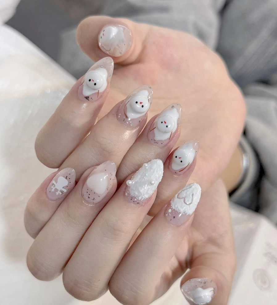 nail tay tròn nhọn cute