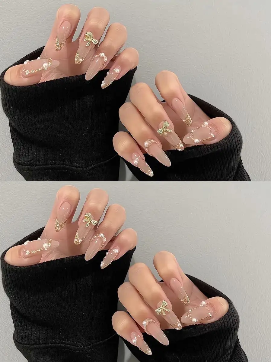 mẫu nail tròn nhọn đẹp