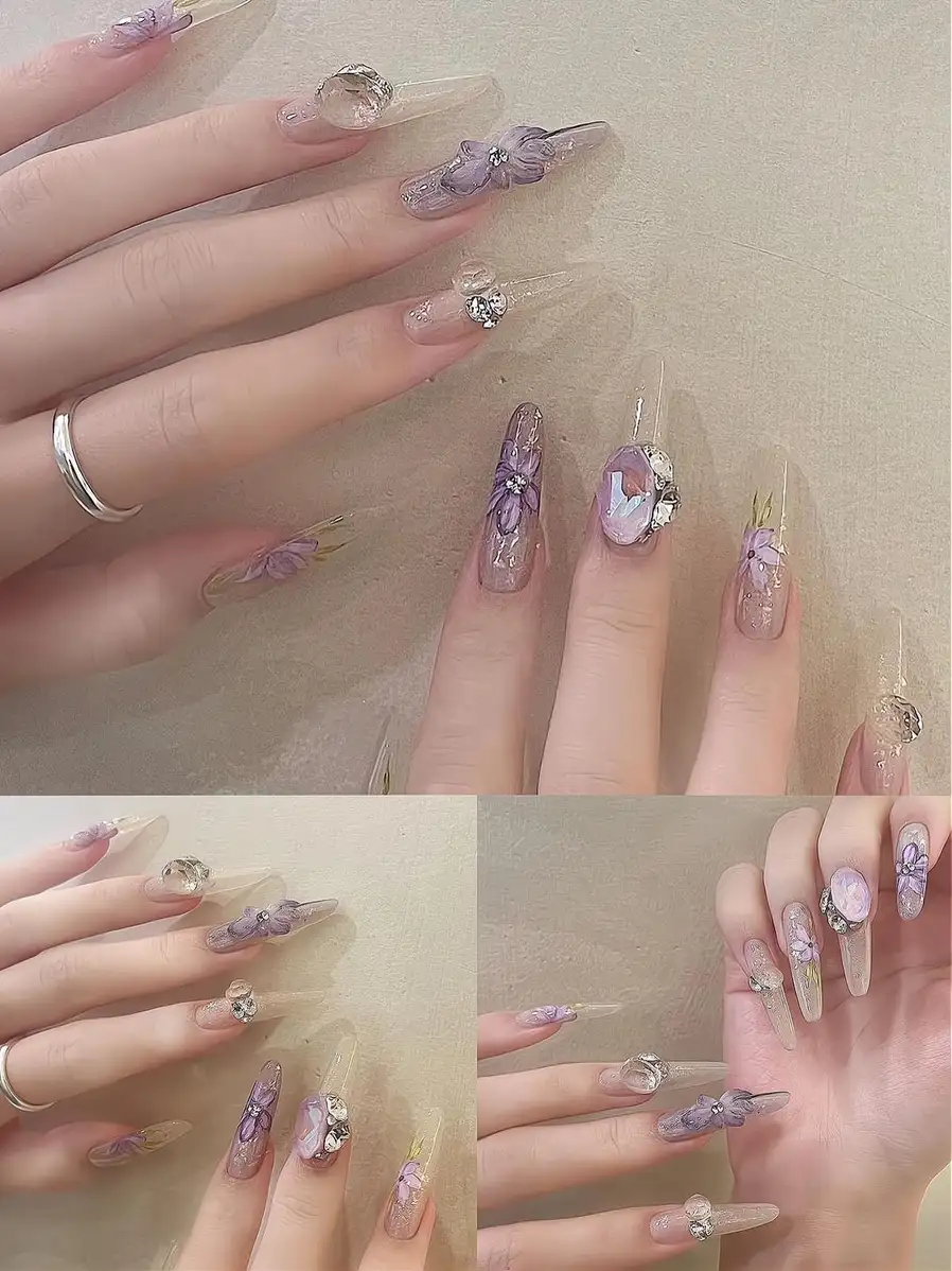 mẫu nail tròn nhọn basic