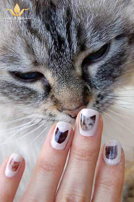 BST mẫu nail mặt mèo cực ngộ nghĩnh dễ thương