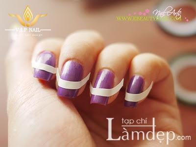 Học làm nail sọc vàng trên nền tím - baogiadinh.vn