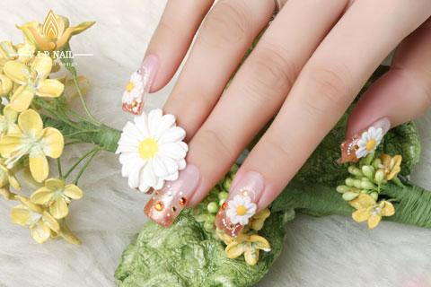 Học vẽ nail hoa cúc dại tuyệt đẹp; - baogiadinh.vn
