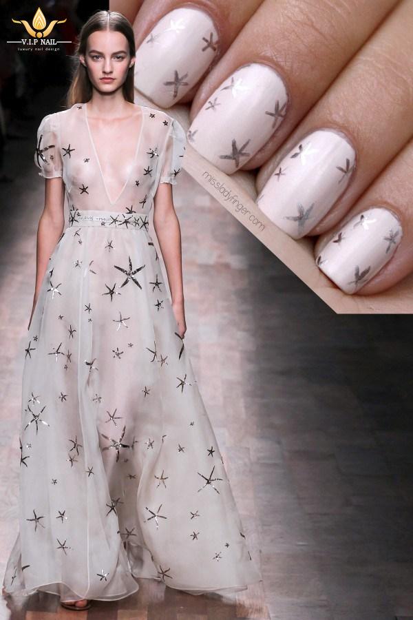 Mẫu Nail Đẹp: Học vẽ nail mang thương hiệu Valentino, xu hướng nail 2021