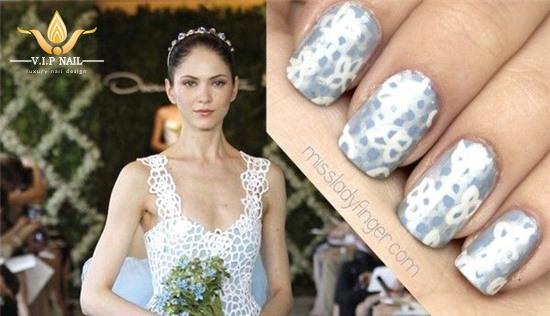 Những mẫu nail màu trắng tinh khôi cho cô dâu; - baogiadinh.vn