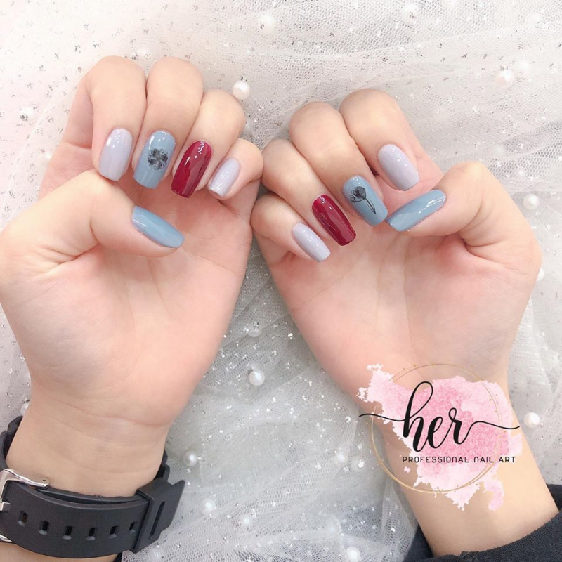 Mẫu nail đơn giản, dễ thương từ nhà Her.nail