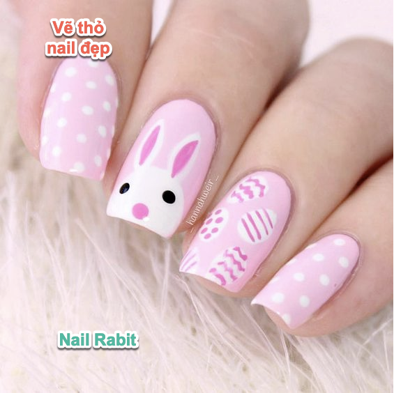 nail rabit - vẽ thỏ nail đẹp 