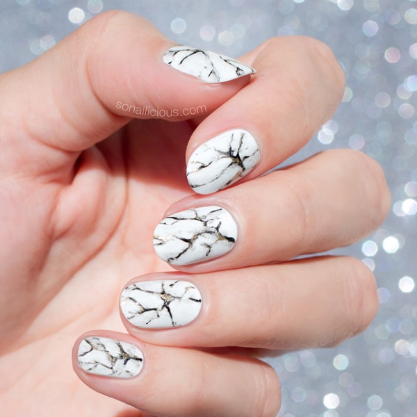 marble-nail-art-white-marble-nails - lamnails.Net