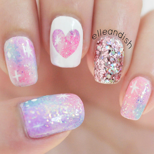 Lấp lánh Cùng Nail Galaxy Hồng