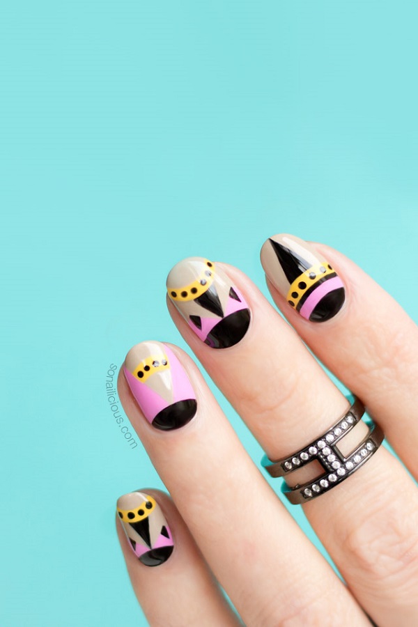 geometric-nails-fendi-pumps - lamnails.Net