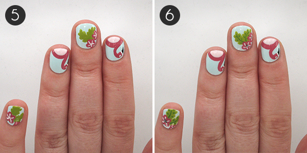flamingo-and-floral-nail-art-perfect-poolside-mani_251760 - lamnails.Net