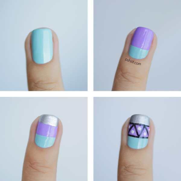 nail-art-graphique-mint-et-lavande6 - lamnails.Net