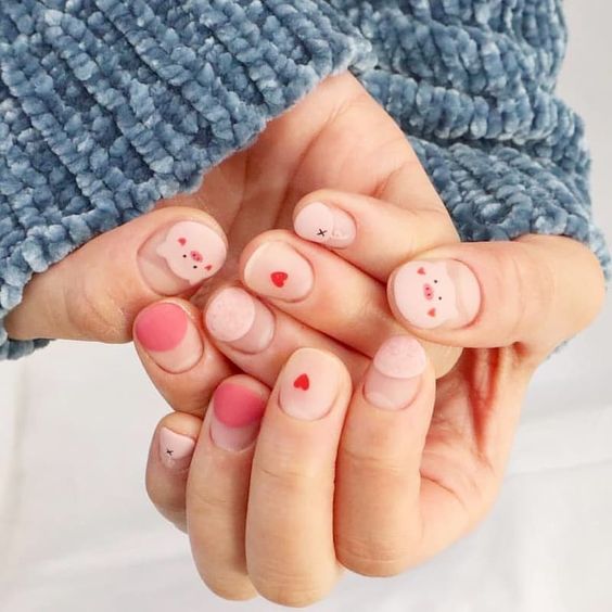 Mẫu nail đáng yêu đơn giản 