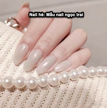 nail hè 2021: mẫu nail ngọc trai 