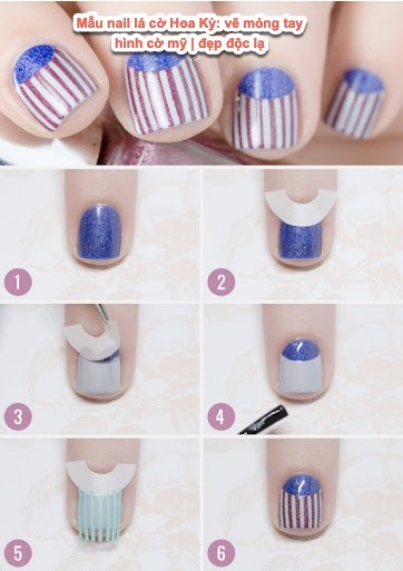 Mẫu nail lá cờ Hoa Kỳ: vẽ móng tay hình cờ mỹ | đẹp độc lạ 