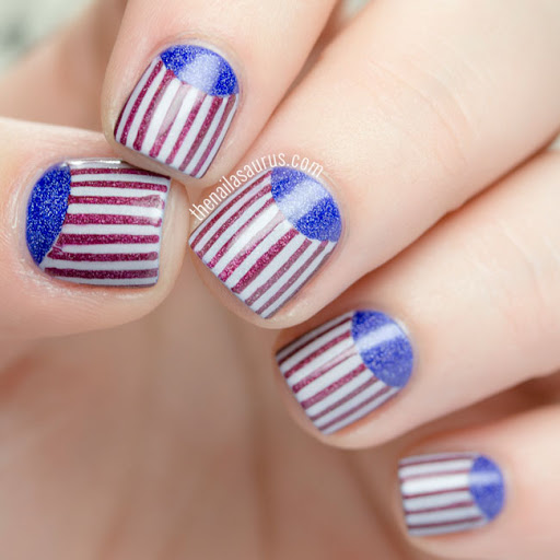Mẫu nail lá cờ Hoa Kỳ: vẽ móng tay hình cờ mỹ | đẹp độc lạ
