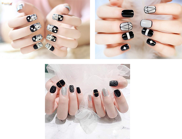  Mẫu nail tay màu đen xu hướng 2021 đẹp, hấp dẫn     
