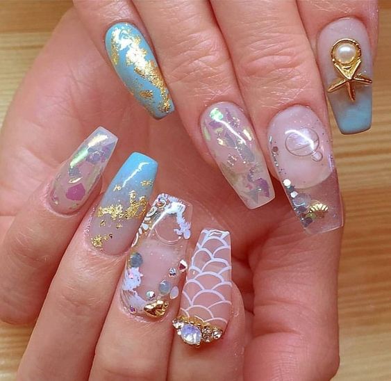 Mẫu nail trong suốt Nhật Bản 