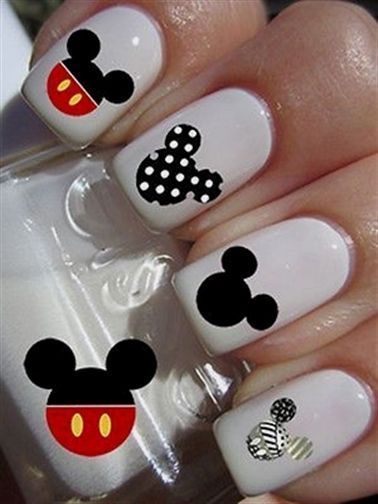 Nail vẽ chuột Mickey Mini | 캐릭터 네일 | character nail | Ngón tay, Móng tay,  Móng chân