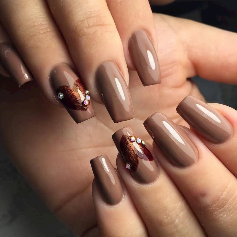 Mẫu nail màu nâu đẹp