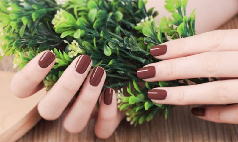 Mẫu nail màu nâu đơn giản