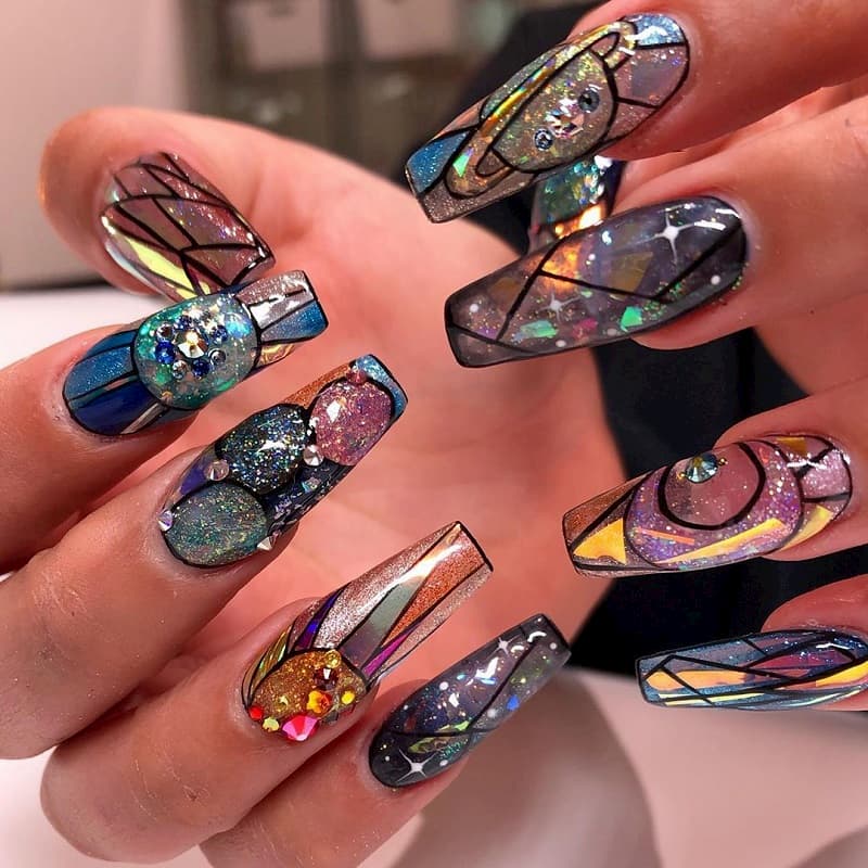 Mẫu nail Galaxy nổi bật 