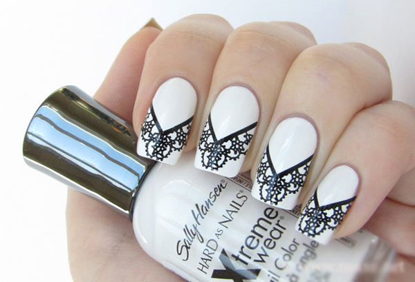 mẫu nail độc đáo kiểu ren 