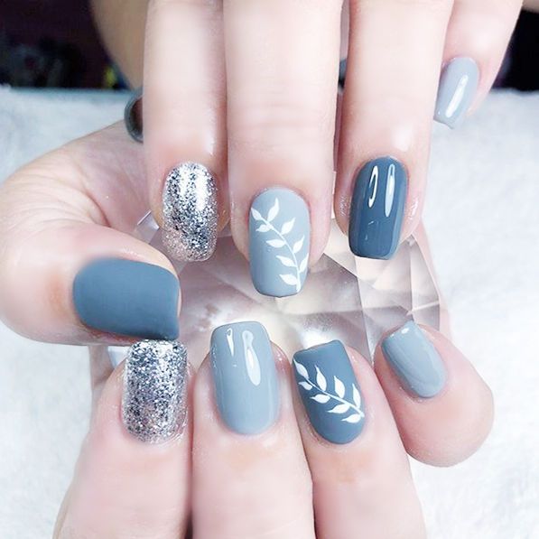 Mẫu nail màu xanh xinh xắn