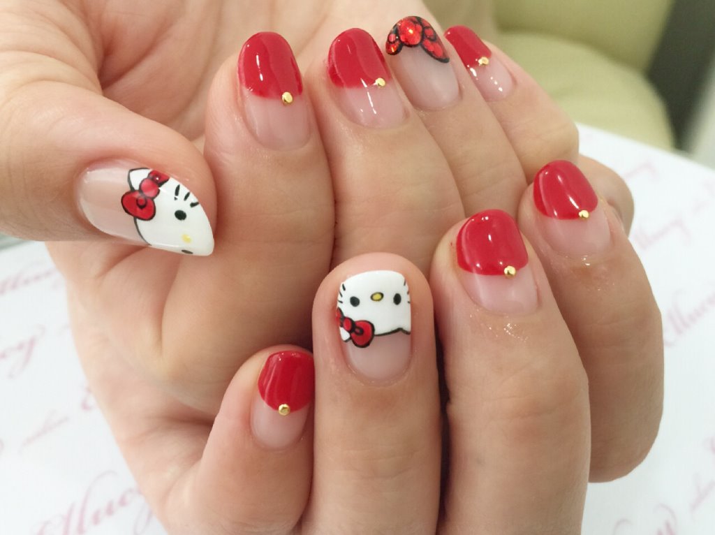 Mẫu nail mèo hello-kitty đáng yêu
