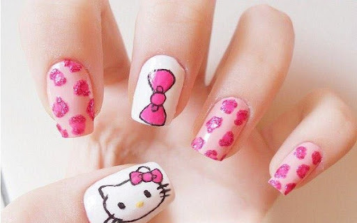 Mẫu nail hình mèo xinh 