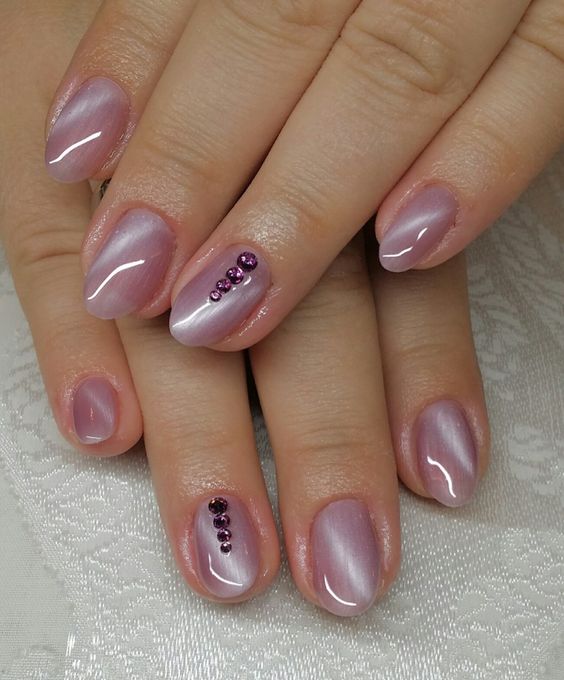 Mẫu nail mắt mèo kim cương 