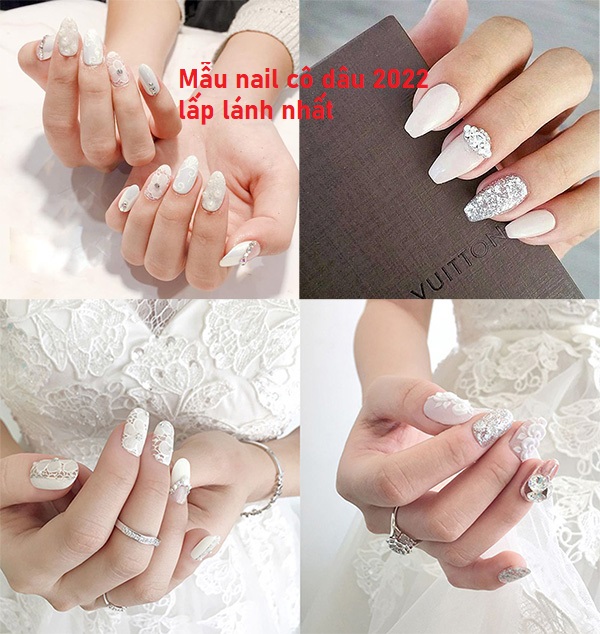 Làm Nails: Trọn bộ mẫu nail cô dâu 2023 đẹp lấp lánh mang phong cách thời thượng nhất