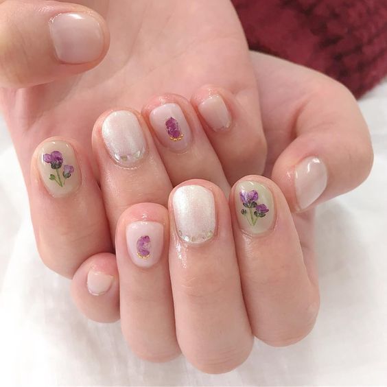 mẫu nail hoa văn Nhật Bản xen kẽ đẹp