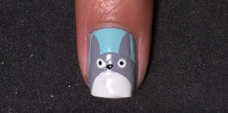 vẽ nail hoạt hình Totoro