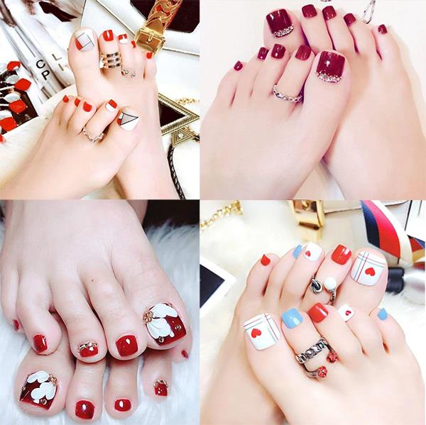 mẫu nail chân xinh xắn đơn giản
