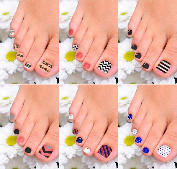 mẫu nail chân xinh xắn cho da ngăm 