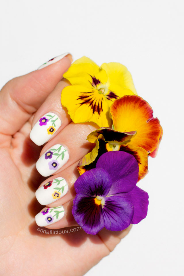 hướng dẫn vẽ nail hoa văn Pansy