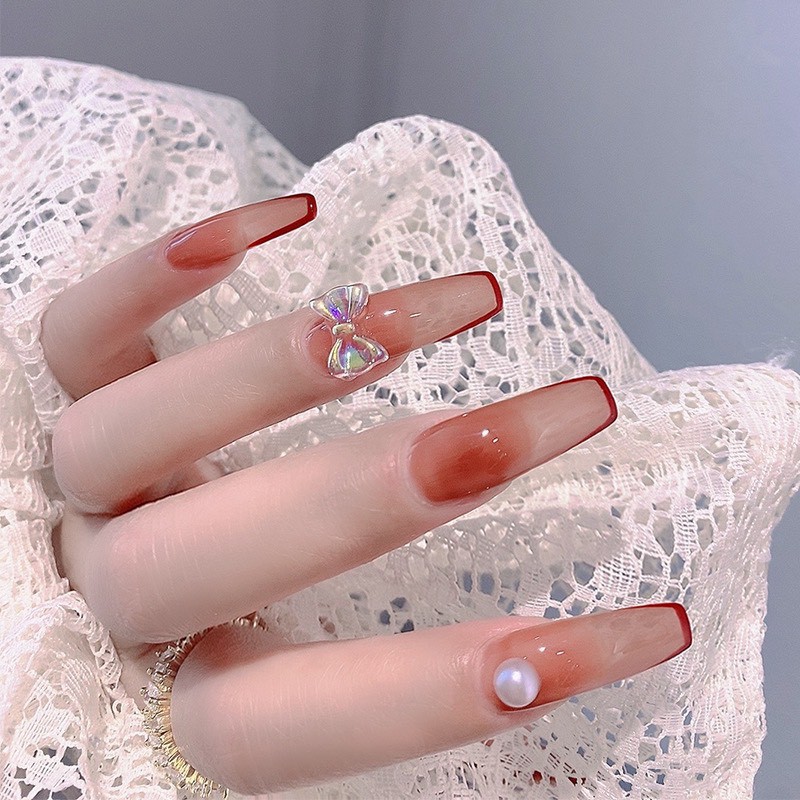 mẫu nail móng tay dài hoa văn độc đáo