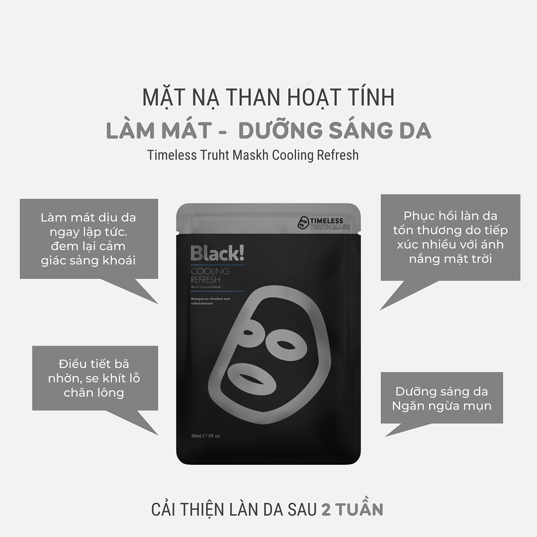 TIMELESS TRUTH MASK mặt nạ than hoạt tính chăm sóc da khoẻ