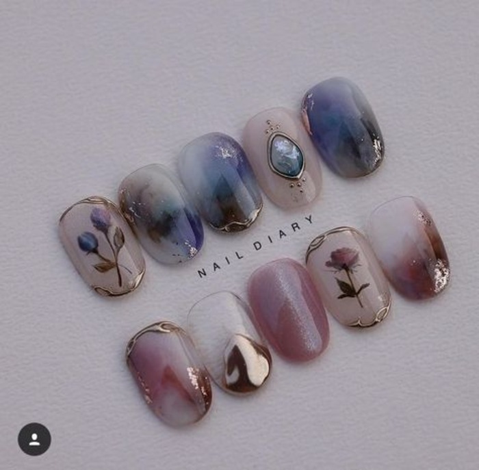 nail xà cừ hoa cực đẹp cho bạn nữ